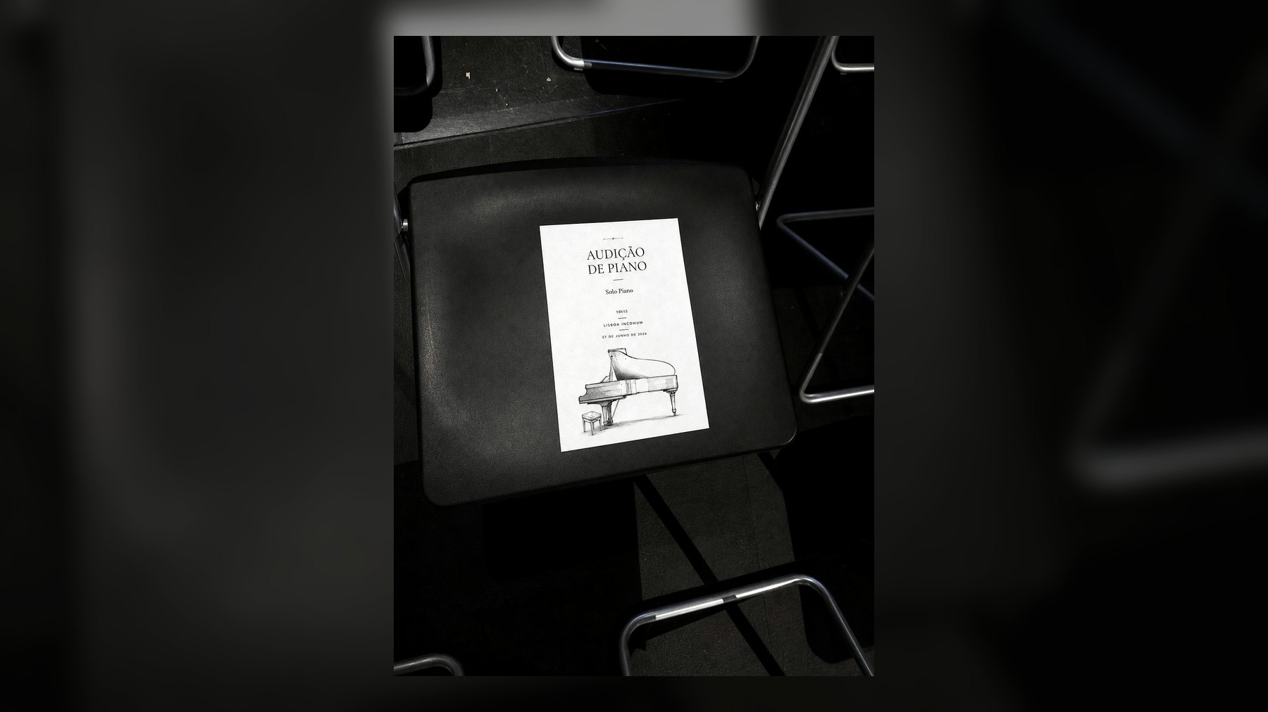 Programa de recital SoloPiano sobre cadeira